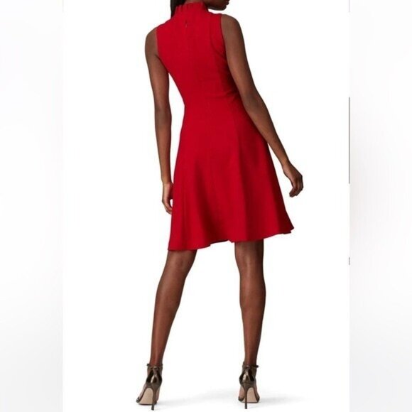 Black Halo Ruffle Sleeve A Line Mini Bright Red Dress Size 8 Antoinnette Preppy - Picture 8 of 8